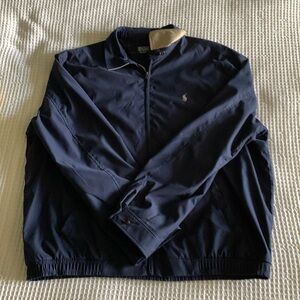 Polo Ralph Lauren Men's Navy Harrington Plaid Lined Jacket